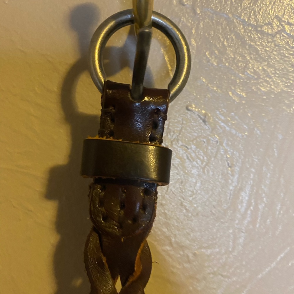 Dark Brown Thin Braided Leather Belt